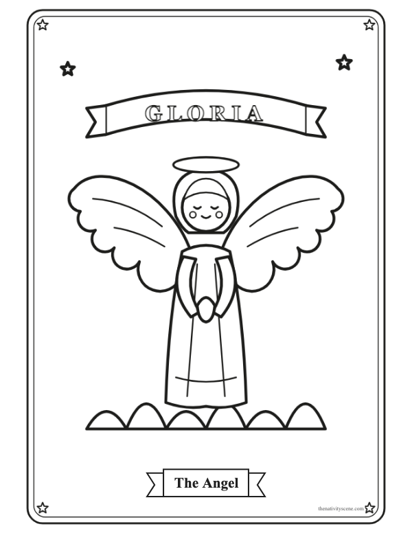 Dibujo para colorear: el ángel