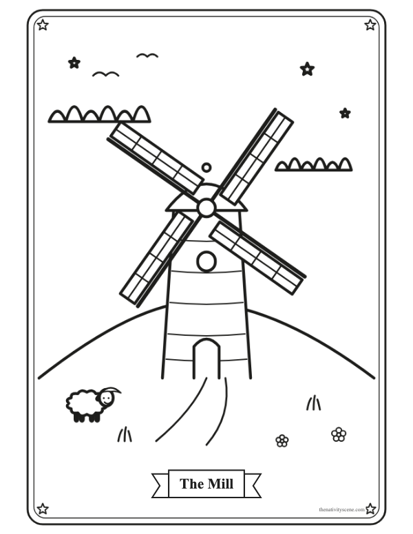 Dibujo para colorear: el molino