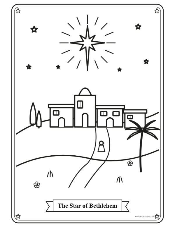Dibujo para colorear: la estrella de Belén
