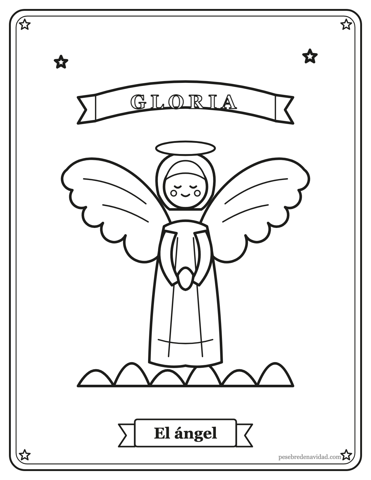 Dibujo para colorear: el ángel