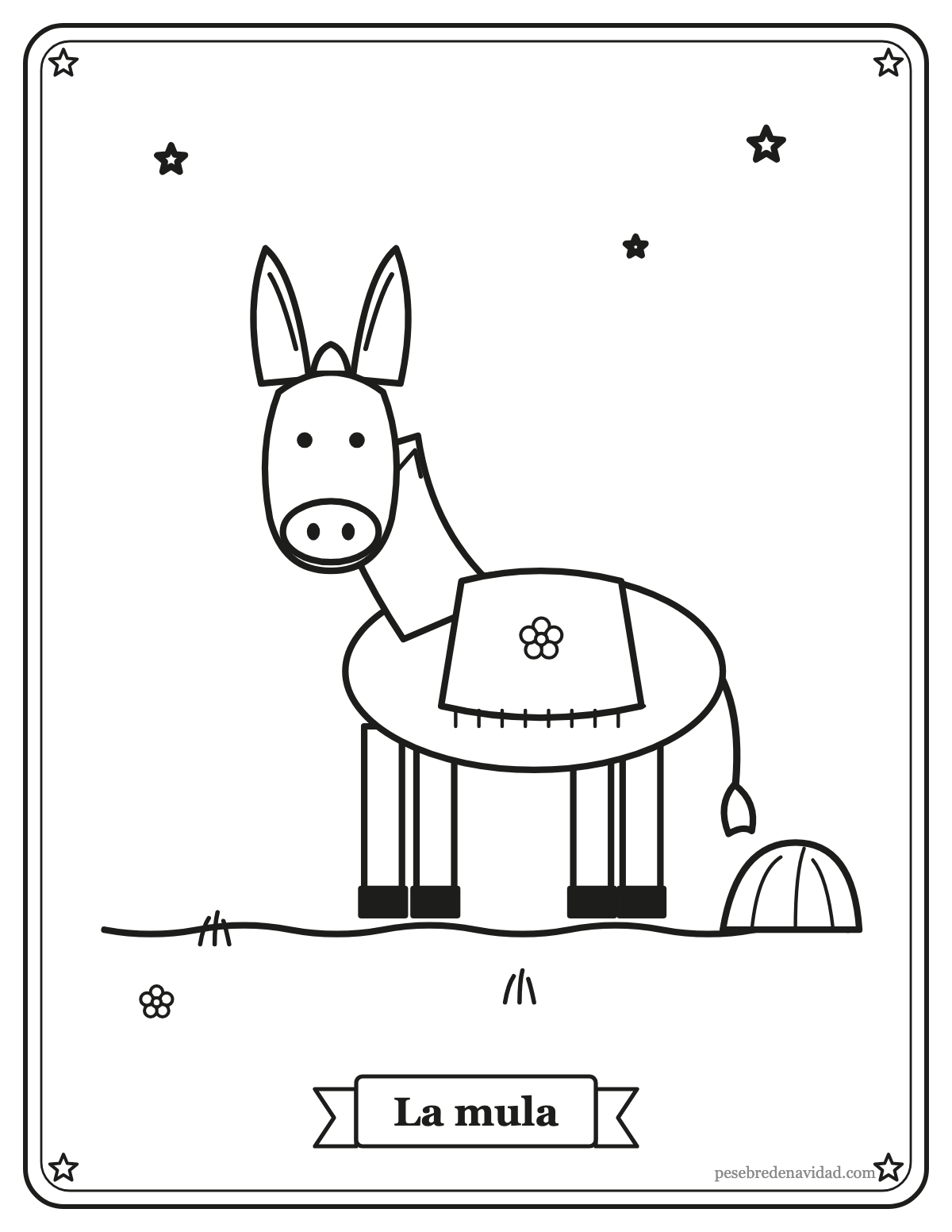 Dibujo para colorear: la mula