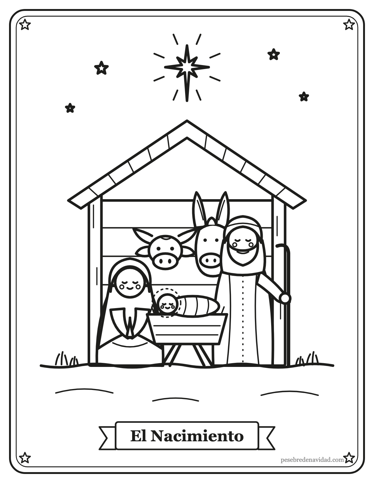 Dibujo para colorear: el Nacimiento