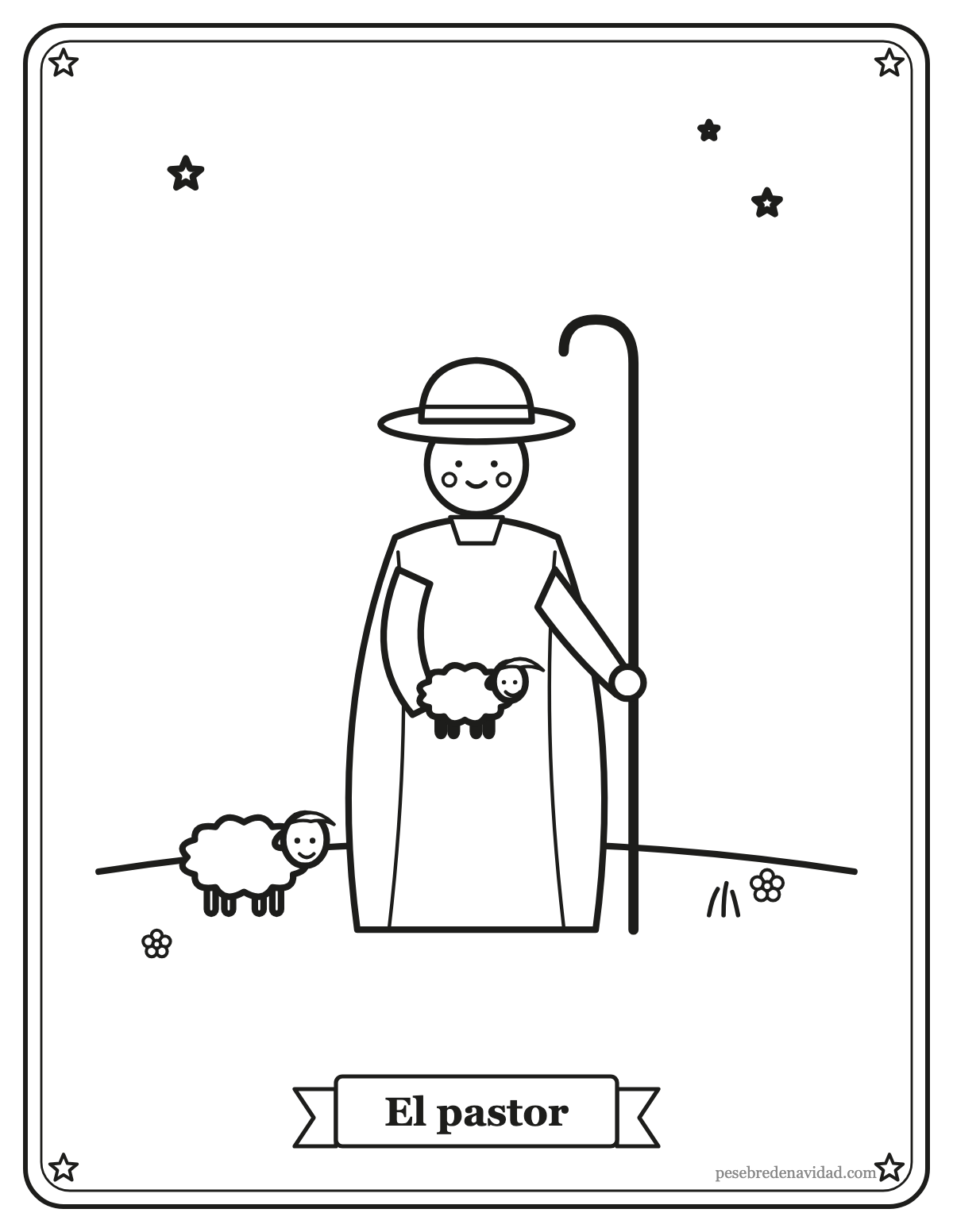 Dibujo para colorear: el pastor