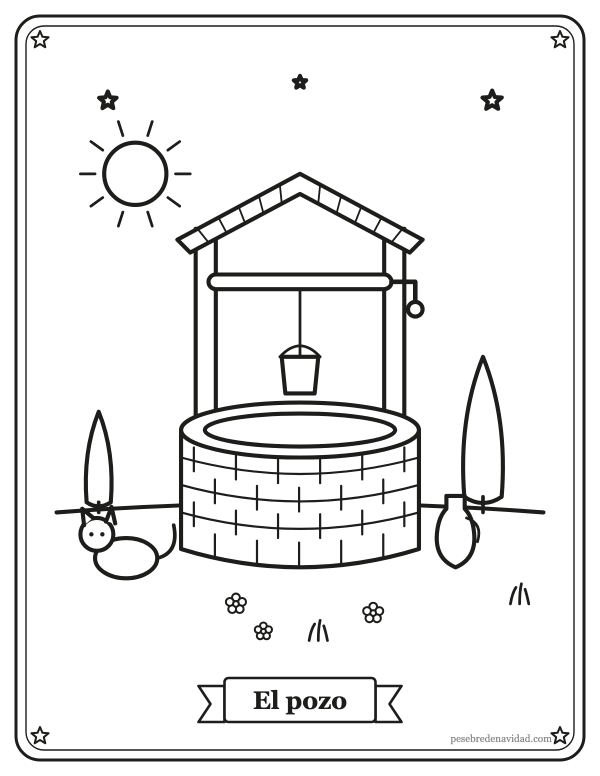 Dibujo para colorear: el pozo